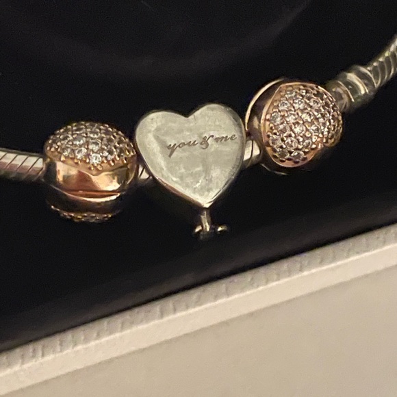 Pandora Charm Bracelet with 3 charms - Picture 2 of 6